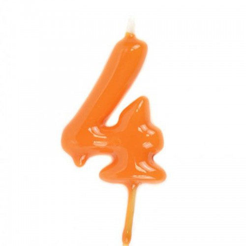 Vela Número 4 Laranja